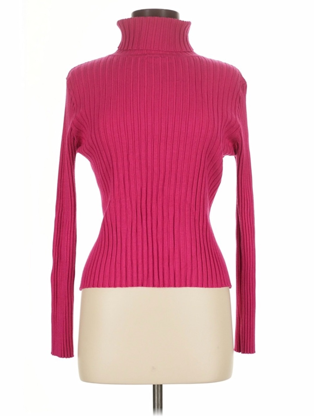 Banana Republic Hot Pink Ribbed Turtleneck Sweater